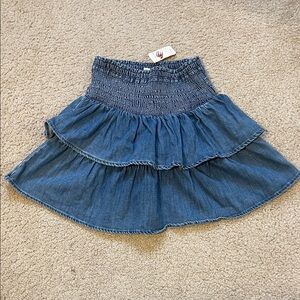 New Aerie Indigo Tiered A-Line Skirt
